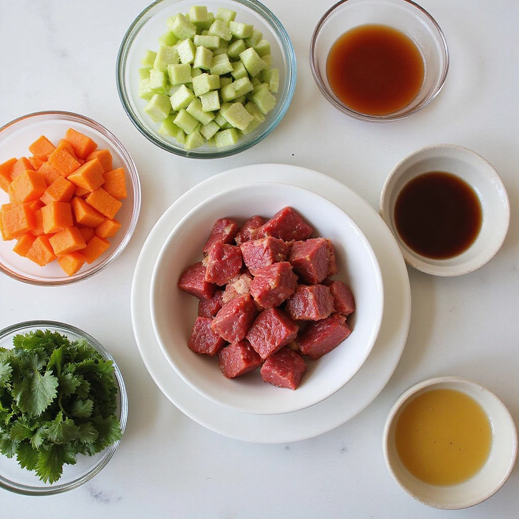 Beef Tips Crock Pot Recipes Rich Savory Step 1 Prepare Ingredients