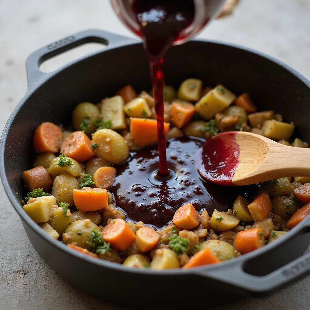 Dutch Oven Beef Stew Recipes Classic Homemade Comfort Step 5 Deglaze the Pot