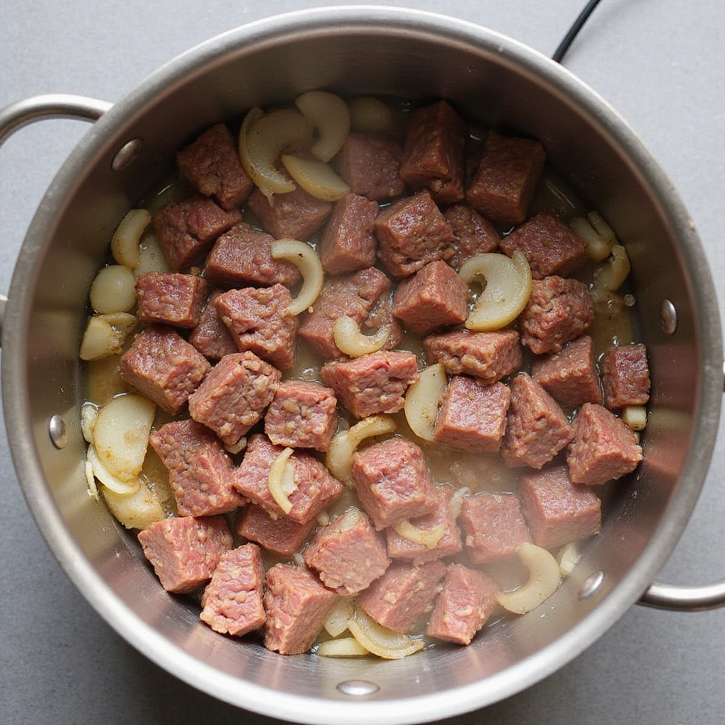Goulash Recipes with Easy Ground Beef and Tomato Soup Step 3 Saut Onions and Garlic
