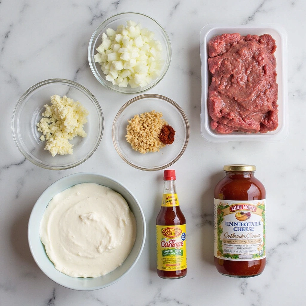 Ground Beef and Cottage Cheese Recipes Easy Dinner Step 1 Prepare Ingredients