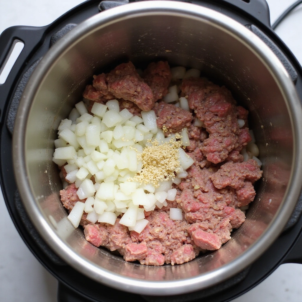 Instant Pot Pasta Recipes with Ground Beef Weeknight Ready Step 3 Add Onion and Garlic