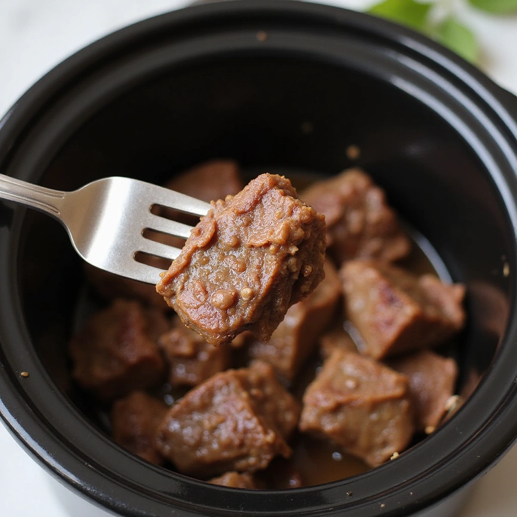 Slow Cooker Recipes Beef Stew Hearty Classic Dish Step 7 Check for Doneness