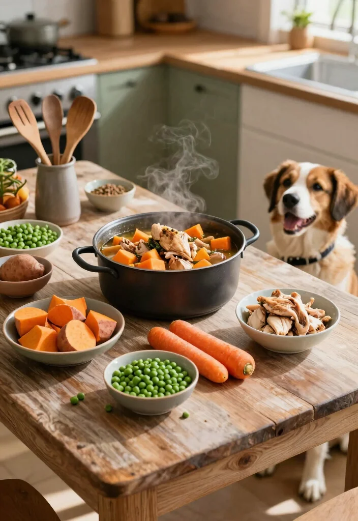 10 Healthy Dog Food Recipes Made with Simple Ingredients 1. Chicken and Sweet Potato Stew 0