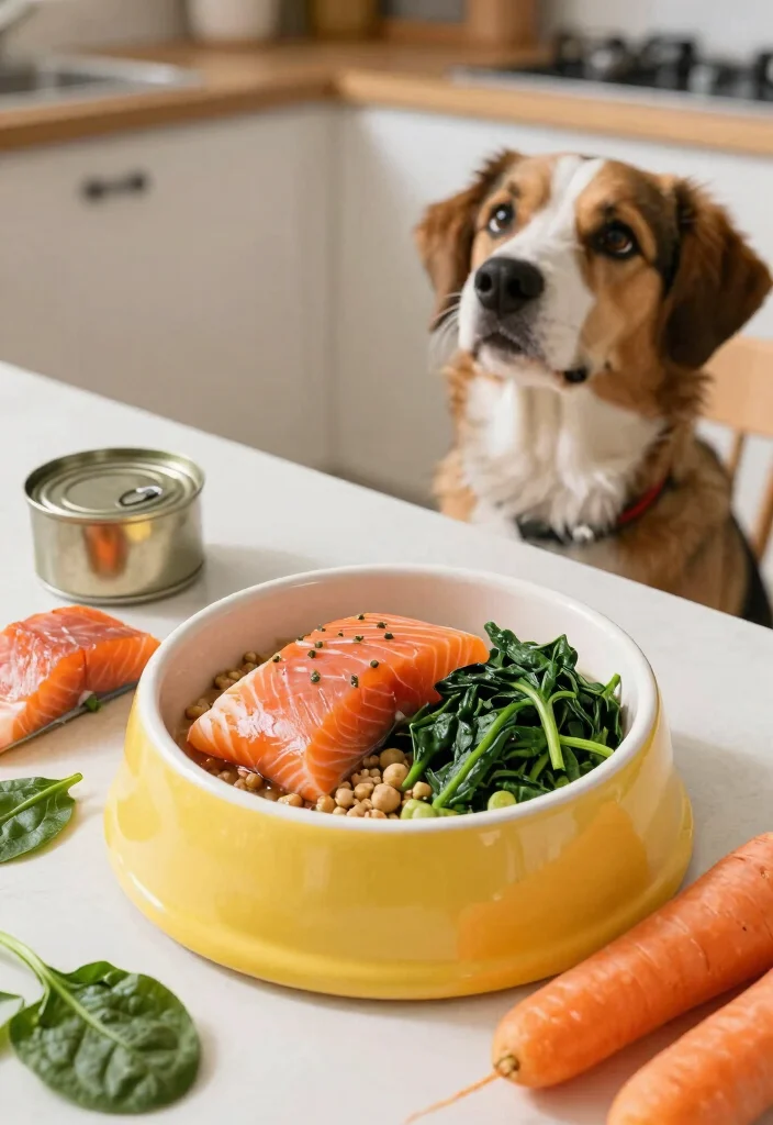 10 Healthy Dog Food Recipes Made with Simple Ingredients 4. Salmon and Spinach Delight 0