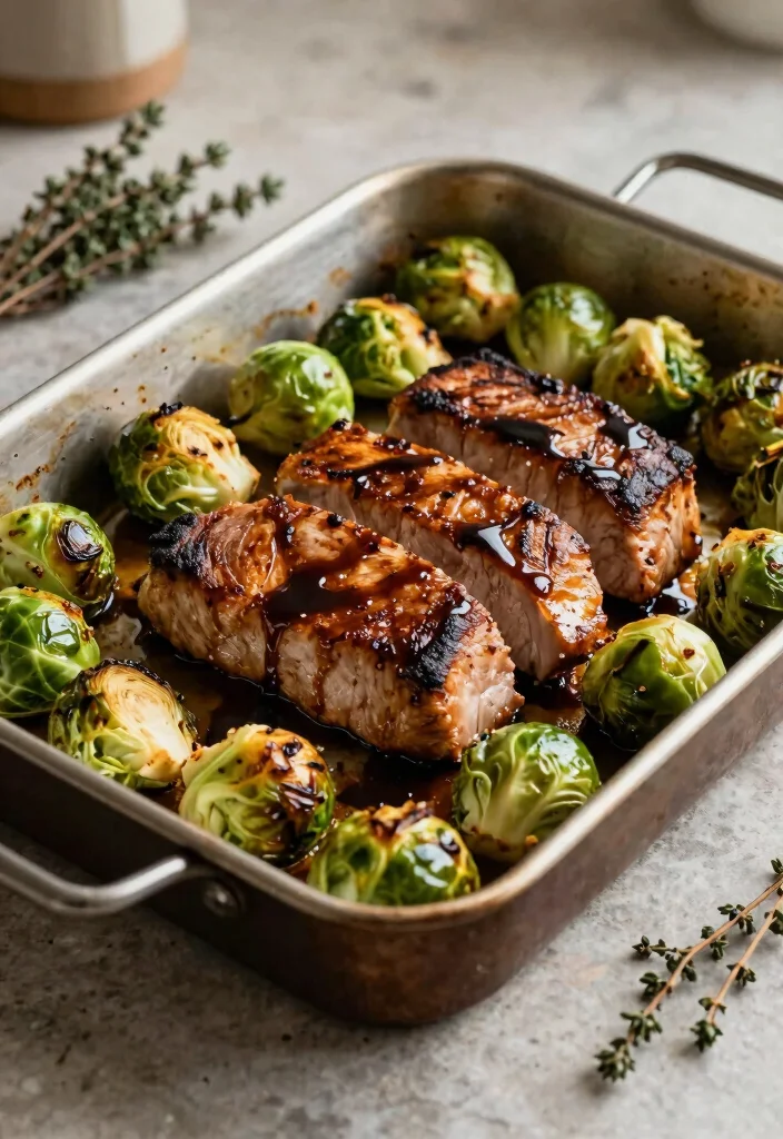 10 Keto Sheet Pan Recipes for Easy Weeknight Dinners 6. Balsamic Glazed Brussels Sprouts and Pork 0