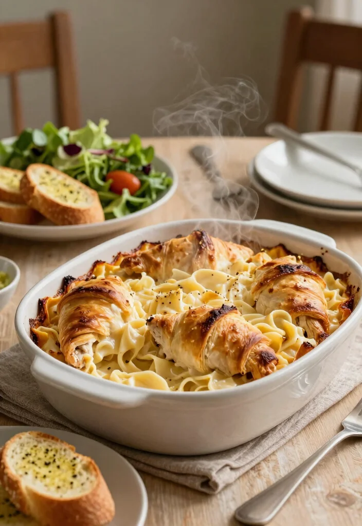 12 Crescent Roll Dinner Recipes for Easy Baked Meals 11. Chicken Alfredo Crescent Roll Casserole 0