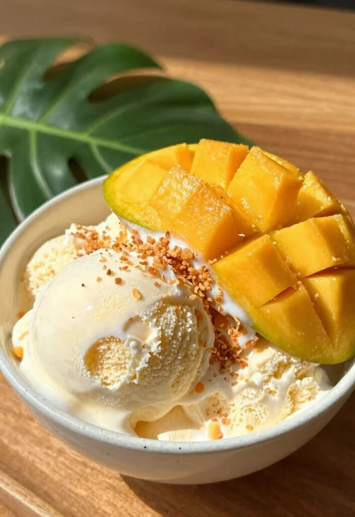 12 Ice Cream Dessert Recipes for Creamy Crowd Pleasers 1. Creamy Coconut Mango Ice Cream 0