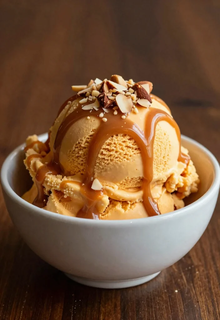 12 Ice Cream Dessert Recipes for Creamy Crowd Pleasers 11. Caramel Almond Fudge Ice Cream 0
