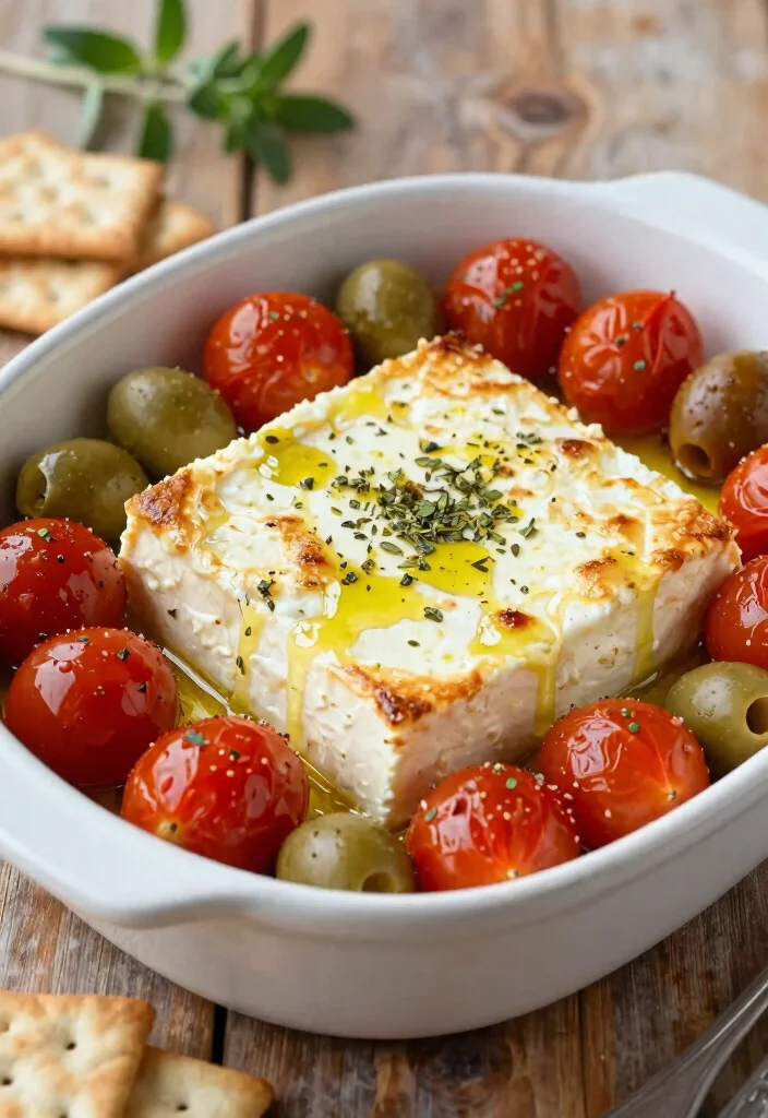 12 Keto Mediterranean Recipes for Fresh Healthy Fats 3. Baked Feta with Olives and Tomatoes 0