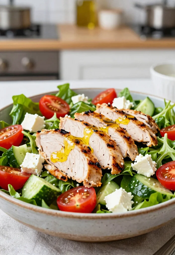 12 Low Carb Dinner Recipes for Light Filling Meals 12. Greek Salad with Grilled Chicken 0