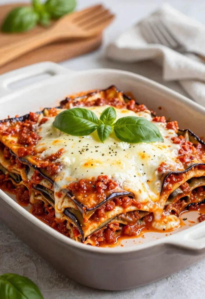 12 Low Carb Dinner Recipes for Light Filling Meals 6. Eggplant Lasagna 0