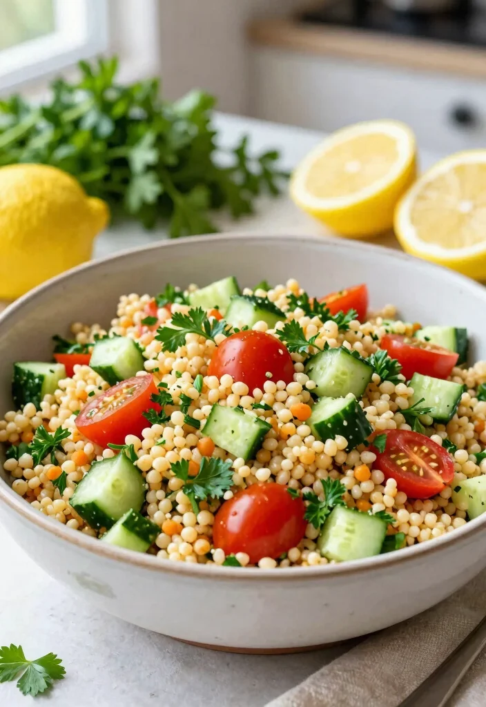 12 Pregnancy Dinner Recipes with Gentle Nutritious Ingredients 10. Mediterranean Couscous Salad 0
