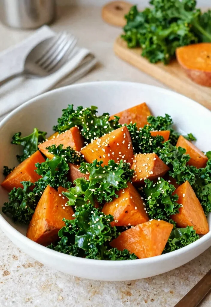 12 Pregnancy Dinner Recipes with Gentle Nutritious Ingredients 2. Sweet Potato and Kale Stir Fry 0