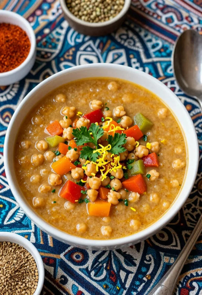 12 Vegan African Recipes with Bold Traditional Flavors 4. Zesty Moroccan Chickpea Soup 0