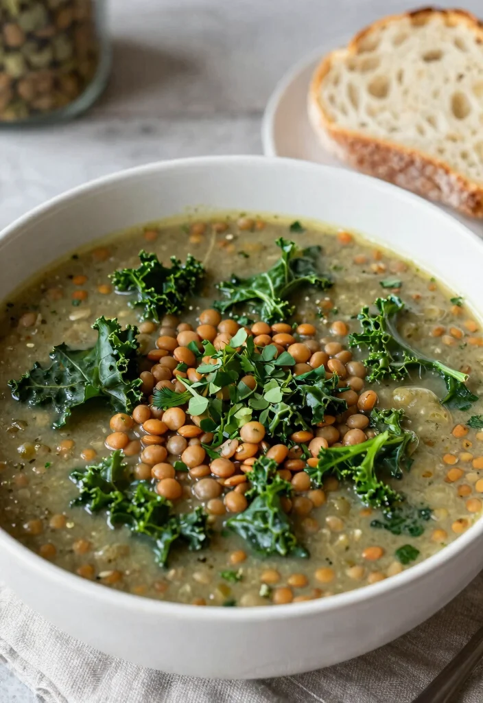 12 Vegan Kale Recipes for Easy Nutrient Rich Dishes 10. Kale and Lentil Soup 0