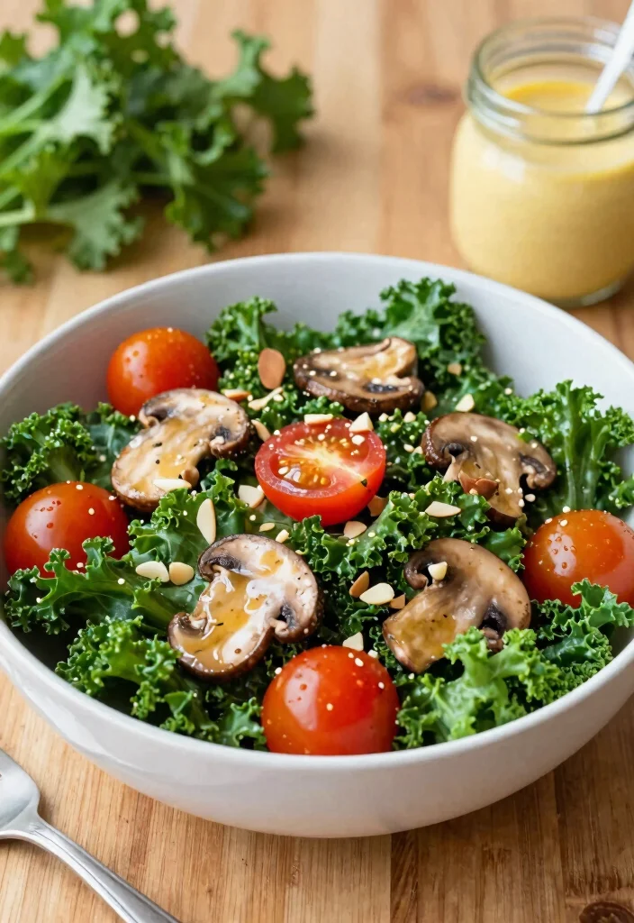 12 Vegan Oyster Mushroom Recipes with Meaty Texture 8. Mushroom and Kale Salad 0