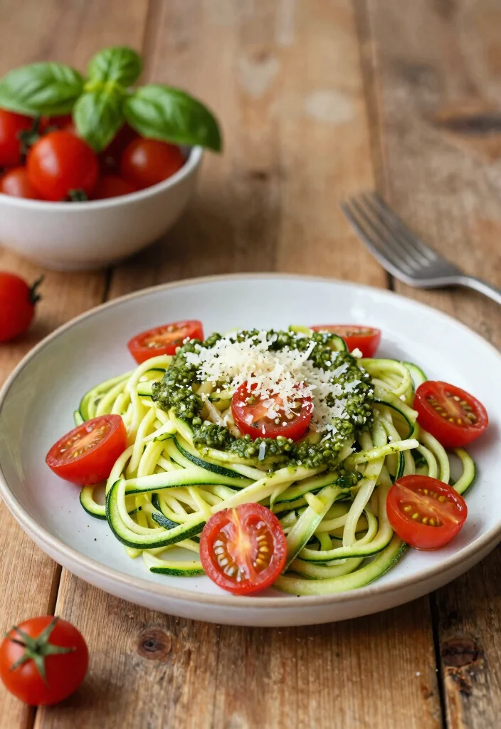 12 Weight Watchers Dinner Recipes for Smart Balanced Eating 1. Zucchini Noodles with Pesto and Cherry Tomatoes 0